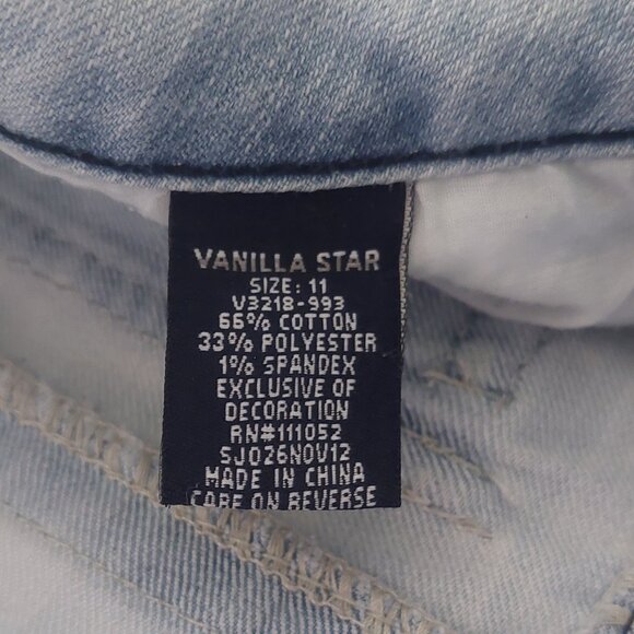 Vanilla Star by Delia's Light Denim Union Jack Shorts Juniors Size 11 - Picture 11 of 15